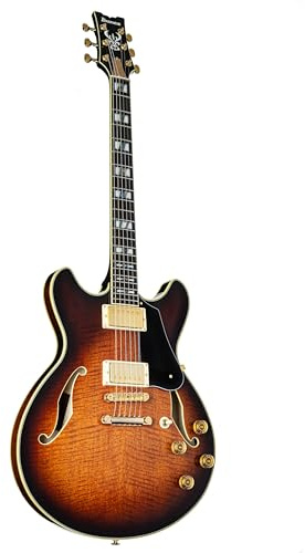 Ibanez John Scofield JSM100-VT Vintage Sunburst - Halbakustik Custom Gitarre