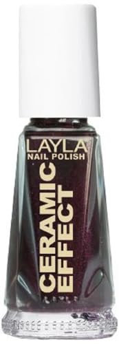 Layla Cosmetics 1243R23-030 Ceramic Effect Nagellack - deep bordeaux, 1er pack (1 x 0.01 l)