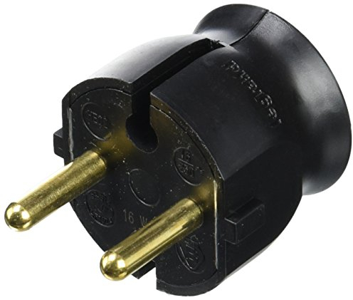 Legrand - Fiche extra-plate mâle sans terre - 16A - sortie latérale - noir