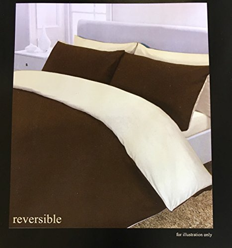 Rapport 180TC Percale Reversible Quilt Cover, Polyester-Cotton, Chocolate/Cream, Single, 200 x 137 x 1 cm