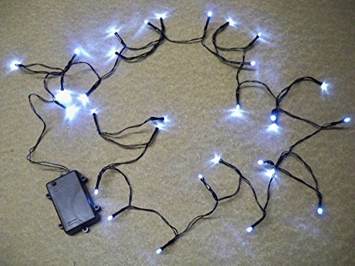 Best Artificial 2 Sets of 30 LED Bright White WATERPROOF Outdoor Battery Operated Lights with TIMER 8 Multi-Function 3M String Length, party christmas fairy wedding birthday (TM)