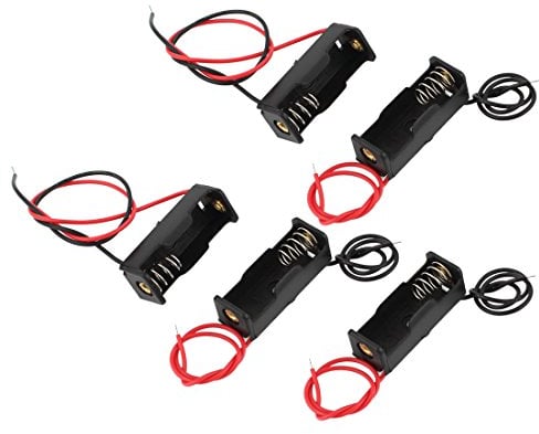 sourcing map 5Pcs 12V 23A Fils Noir Plastique Ressort Clip Batterie Support
