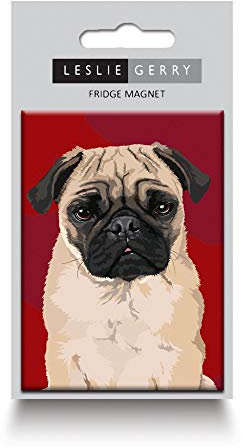Leslie Gerry Pug Fridge Magnet