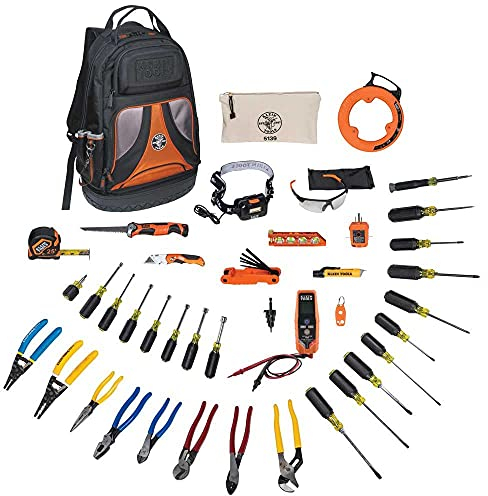 Tool Set with Utility Knife, Adjustable Wrenches, Screwdrivers, Pliers, and More, 41 Piece KLEIN TOOLS 80141