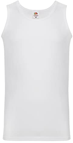 Fruit of the Loom Valueweight 61-098-0 Men’s Athletic Vest, Tank Top - White - Medium