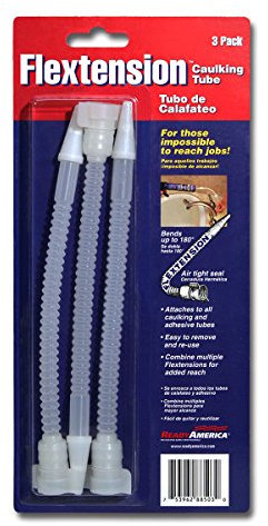 Ready America Flextension Caulking Tube Tip, Reusable and Removable Caulk Gun Nozzles for Hard to Reach Areas, Bends up to 180 Degrees, Caulking Tips, 3- Count (Pack of 1)
