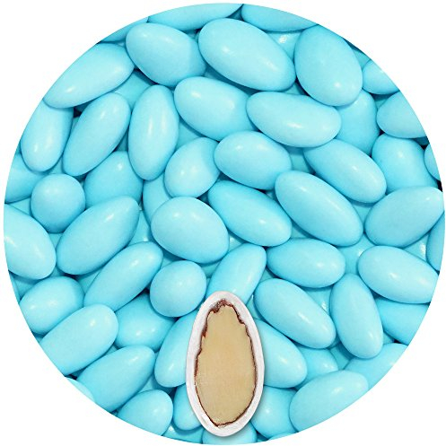EinsSein 0,5kg Hochzeitsmandeln Colorato hellblau glanz Mandeln Hochzeit Zuckermandeln Bonboniere Confetti Badem sekeri Gastgeschenk Zucker Mandeln Taufmandeln