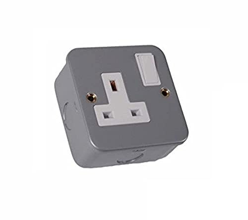 Merriway BH02773 Switched Socket 13 Amp 1-Gang - Metal Clad