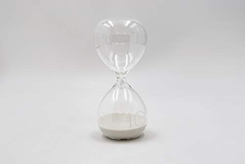 Mascagni Sablier en Verre Design 10 MN - Minuteur 10 Minutes - Sable Blanc - 15cm - Décoration intérieur