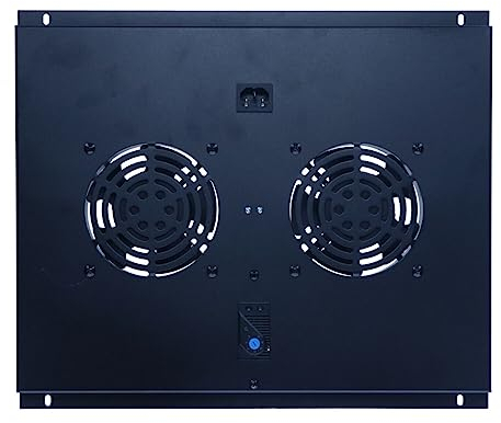 DSIT Lüftereinheit - Ventilator Paket mit 2 Ventilatoren und Thermostat geeignet für Serverschränke mit Einer Tiefe von 600mm