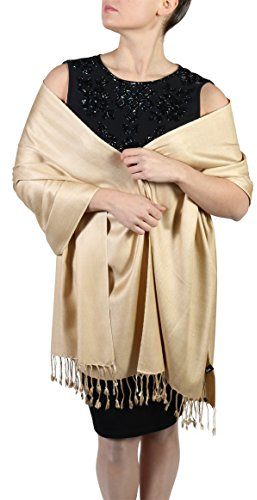 Pashmina Shawls and Wraps for Women - Ideal for Summer Weddings and Special Events - Gold