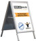 DISPLAY SALES Kundenstopper wetterfest A1 silber SLIM | Plakatständer mit 25 mm Profil für DIN A1 Plakate | Poster Aufsteller mit Wasserablauflöchern | Kundenstopper inkl. 2 PET Folien