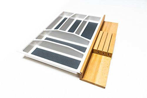 Generic Lana Solution Besteckeinsatz für 50er Schublade, 473,5 mm x 426 mm, weiß