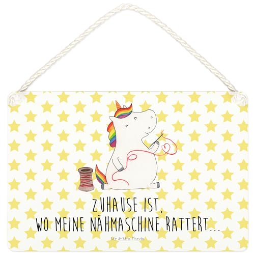 Mr. & Mrs. Panda Deko Schild Einhorn Näherin DIN A4 - Geschenk, Nähzimmer, basteln, Dekoschild, Türschild, Unicorn, Tür Schild, Freundin, Wandschild,