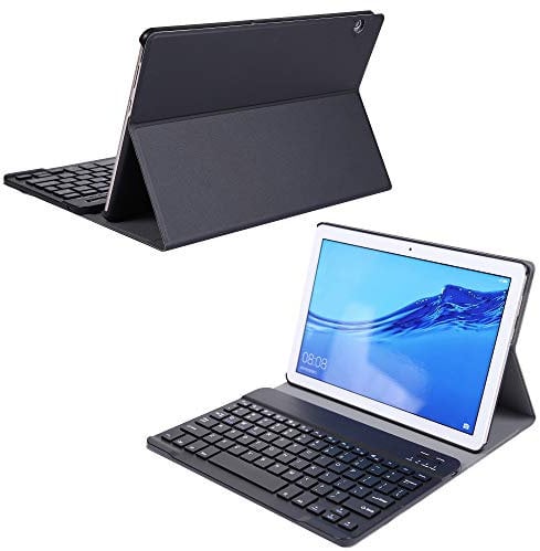 Huawei MediaPad M5 Lite 10.1 Keyboard Cover Case, Huawei MediaPad M5 Lite 10.1 Leather Cover, Folio Case with Detachable Plastic Bluetooth Keyboard (QWERTY US Layout) for Huawei MediaPad M5 Lite 10.1