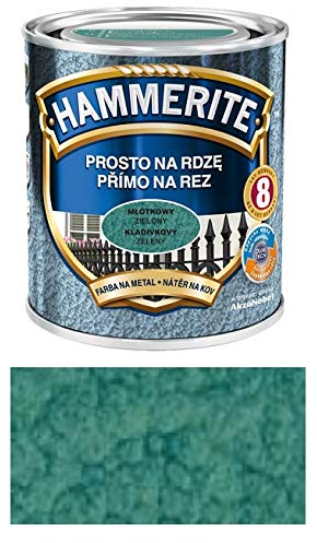Hammerite Vernice protettiva in metallo, antiruggine, 0,7 l, martellato, colore a scelta 0,75 (martello verde)