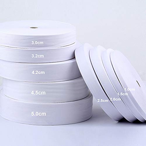 Egurs 100 Meter/roll Baumwollband Baumwollkordel Schrägband Dekoband Kein Fischgrätenmuster 100% Baumwoll Gurtband Baumwollgewebe Weiß 5cm
