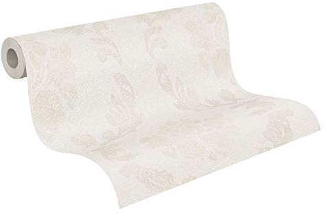 A.S. Création papier peint intissé New Elegance papier peint baroque 10,05 m x 0,53 m beige crème 375521 37552-1