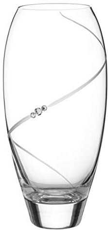 DIAMANTE Bud Vase 'Silhouette' - Small Hand Cut Crystal Vase with Swarovski Crystals - 18cm (7 inches tall)