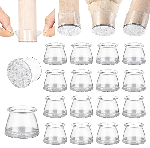 aneaseit Protection Pied de Chaise - 3.8cm x 16 pcs Crystal - Feutrine en Silicone Doux Qui Protège Le Parquet des Pieds de Meubles - Tampon Patin Protege Chaises - Medium