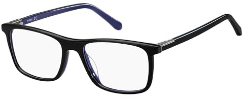 Fossil Brille mit Sehstärke für Unisex optional mit Sonnenbrillentönung oder Blaulichtfilter, Quadratisch, gefertigt aus Acetat (inklusive Brillenetui)