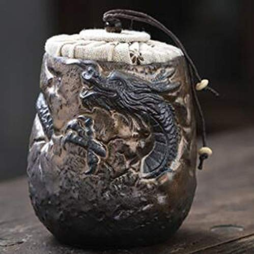 TONGTONG Japanese Gilt Ceramics Tea Canister Traditional Tea Caddy Sealed Canister for Household moisture-proof storage Jar A14