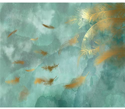 decomonkey - Papier Peint Panoramique Plumes 400x280 cm - Décoration murale moderne – Tapisserie décorative pour chambre salon - Vent plume nature
