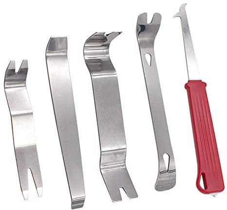 Gebildet 5pcs Outil de Suppression Voiture en Acier Inoxydable pour Porte Intérieure de Voiture Audio Radio Panel Dashboard Strong Kit de Suppression, Heavy Duty