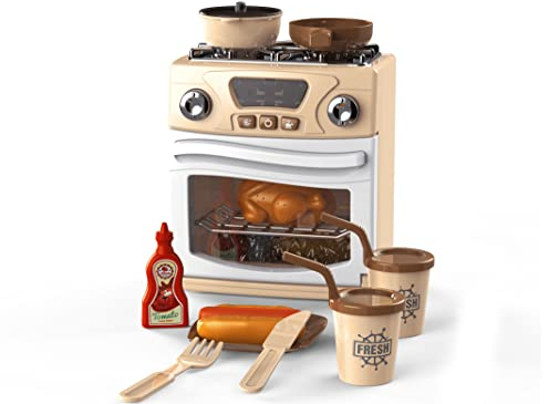 Teorema Giocattoli 66983 - Cucina Giocattolo per Bambini con Forno e Accessori, Nocciola