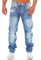 ORANDESIGNE Jeans Coupe Droite pour Hommes Jeans Stretch Coupe Slim Pantalon de Travail Couleur Pure Basique Décontracté Pantalons en Denim C Bleu Clair XL