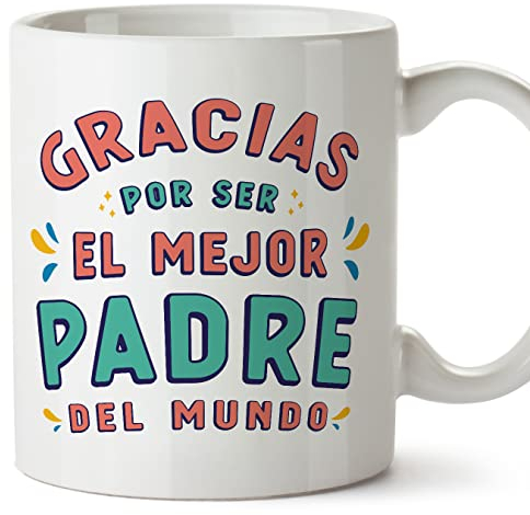 MUGFFINS Tazas para PADRE/PAPÁ - En Español - Gracias por ser el mejor - 11 oz / 330 ml - Regalo original y divertido