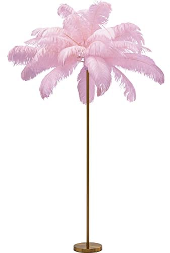 Kare Design da terra Feather Palms, rosa/oro, piantana, stanza da letto,soggiorno,corridoio, stile boho,elegante,lussuoso,esotico, 165x65x65cm (A/L/P), lampadina non inclusa