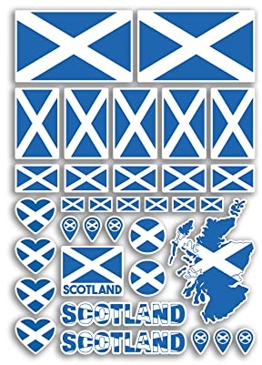 A4 Sticker Sheet Scotland Flags Vinyl Stickers - Scottish Country Europe World National Flag Vacation Travel Holiday Car Aesthetic #80009