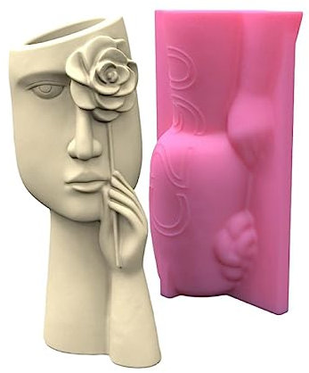 Stampo in silicone per calcestruzzo Stampi per vasi da fiori a forma di viso umano stampi in silicone per stampi in silicone fai da te