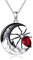 YAFEINI Spinne Halskette für Damen 925 Sterling Silber Spinne Rubin Anhänger Halskette Halloween Gotisch Schmuck Geschenk für Damen Herren (Spinne Kette)