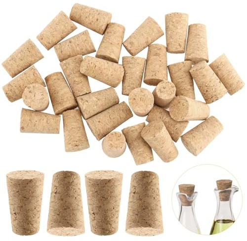 LEXININ 60 Pack Mini Wood Wine Bottles Corks, 22 x 16 x 35 mm Small Tapered Corks Plugs for Beer, Craft, Home Decor