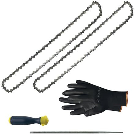 Kettensäge Zubehör - 2x Sägekette 35cm Rapid Super Pro Ersatzkette + Feilenheft mit Feile 4,8 mm
