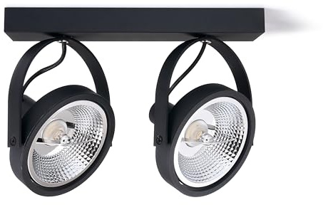 KOLORENO LED Leon x2 Wand-/Deckenanbauleuchte AR111 - Neigungsverstellung - Minimalistisches, universelles Design - Punktuelle Beleuchtung - Schwarz matt