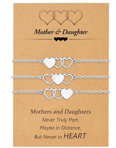 BOCHOI Geschenke für Mama Mutter und Tochter Herz Armbänder Mutter und Tochter Geschenke Mutter Geschenke Mutter und Tochter Herz Armband Set Geschenke für Mutter und Tochter mamma