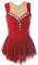 CHAGMEA Damen Professionelle Eiskunstlauf Wettbewerb Kleider Weiß Ärmellos Strass Dame Gymnastik Activewear Wettbewerb Training Athletic Weiblich,Rot,3XL