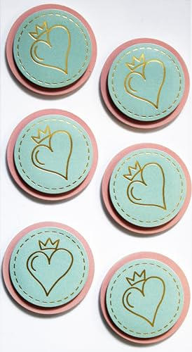 Artoz - 3D Artwork heart with crown mint/rosa