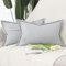 Madizz 2er Set Polyester Leinen Kissenbezügen mit breiter Kante Weiche dekorative Kissenbezüge für Sofa Schlafzimmer Kissenhülle Graulila 30x50 cm Rechteckig