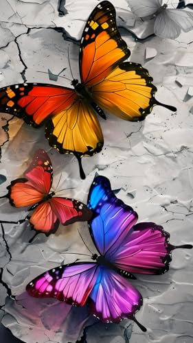 ARTGOTO Diamond Painting Eckige Steine Groß XXL Bilder Erwachsene,40x70cm Schmetterling B,5D Diamant Painting Set Viereckige Quadratische Steine mit Zubehör Für Wohnzimmer Dekoration