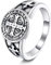 ONEFINITY St. Benedikt Ring S925 Sterling Silber Katholisches Kreuz Ring Christliche Ringe Herren Geschenk Für Herren