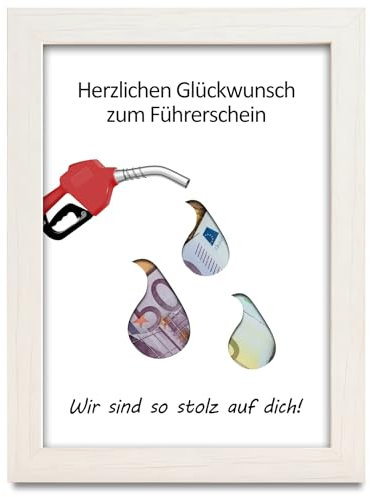 Geldgeschenk für Tankgutschein, Führerschein, Verpackung für Geldgeschenke Spritgeld, Geschenkgutschein zum Tanken, Tankgutschein Auto Geschenk, Führerschein Bestanden Geschenk für Freunde, Familie