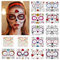 Halloween Temporäre Tattoo Totenkopf, 14 Stück Skelett Halloween Tattoo Gesicht, Dia de Los Muertos Tattoo, Skelett Schminke Gesichtstattoo, Make up Aufkleber für Halloween Karneval Fasching Party
