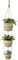 Navaris Cache Pot Plante Interieur - 3X Pot Plante Intérieur Taille S M et L en Jonc de Mer avec Corde en Jute de 7 m Suspension Murale - Panier Decoratif pour Plantes Exterieur