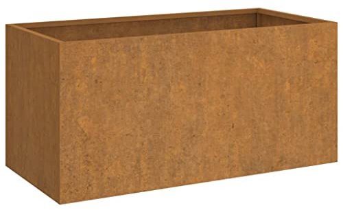Blumentopf Hochbeete Für Garten Hochbeet Balkon Blumenkasten Balkon - Pflanzkübel 62x30x29 cm Cortenstahl für Balkon Draußen Hinterhof Garten