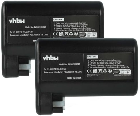 vhbw 2x batteria compatibile con Electrolux Pure i9, PI91, i9.2 home cleaner (2600mAh, 7,2V, Li-Ion)