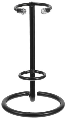 PRETYZOOM Support de sceptre en cristal - Support de décoration de bureau - Support de présentation de baguette de magicien - Base de baguette en cristal - Support de baguette de fée en fer noir